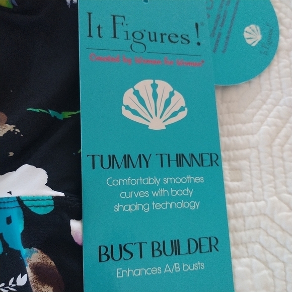 It Figures Halterkini Floral Swim Top Bust Builder 14 - Picture 7 of 15